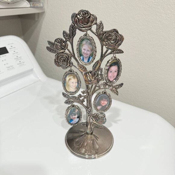 Vintage Silver Photo Tree with Roses - Picture 11 of 17